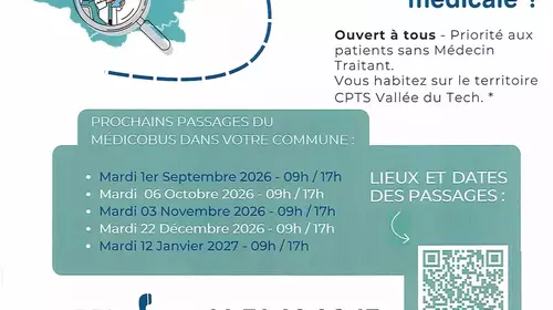 MEDICOBUS UN MARDI PAR MOIS DE 9H À 17H SUR LE PARKING DU BOULODROME MEDICOBUS UN MARDI PAR MOIS DE 9H À 17H SUR LE PARKING DU BOULODROME